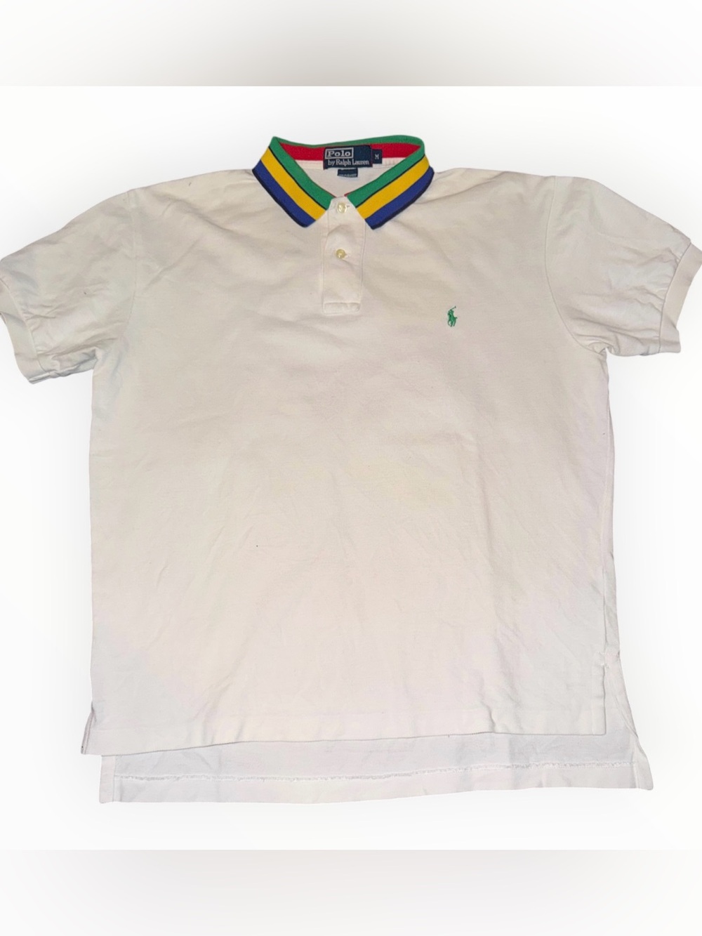 Vintage Polo Ralph Lauren Colorblock Striped Collar Polo Size M